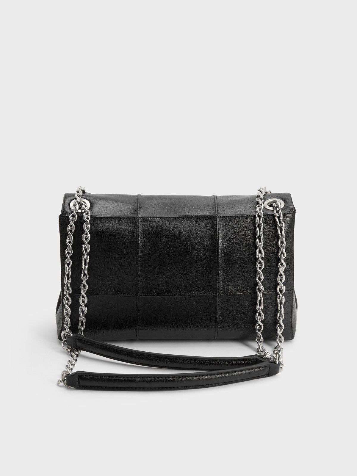 CHARLES & KEITH Essential / Delfina Quilted Chain-Strap Shoulder Bag - Black