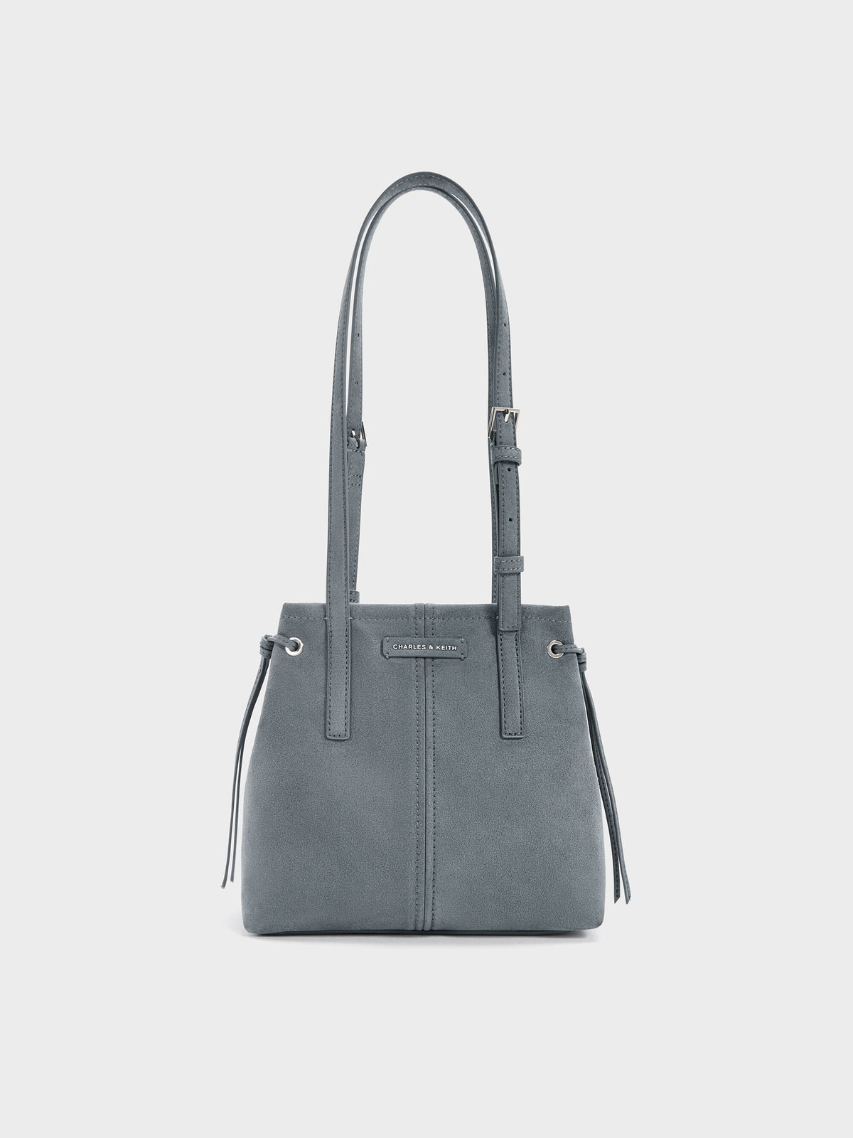 CHARLES & KEITH Smart Buy / Noane Elongated-Handle Tote Bag - Smoky Blue