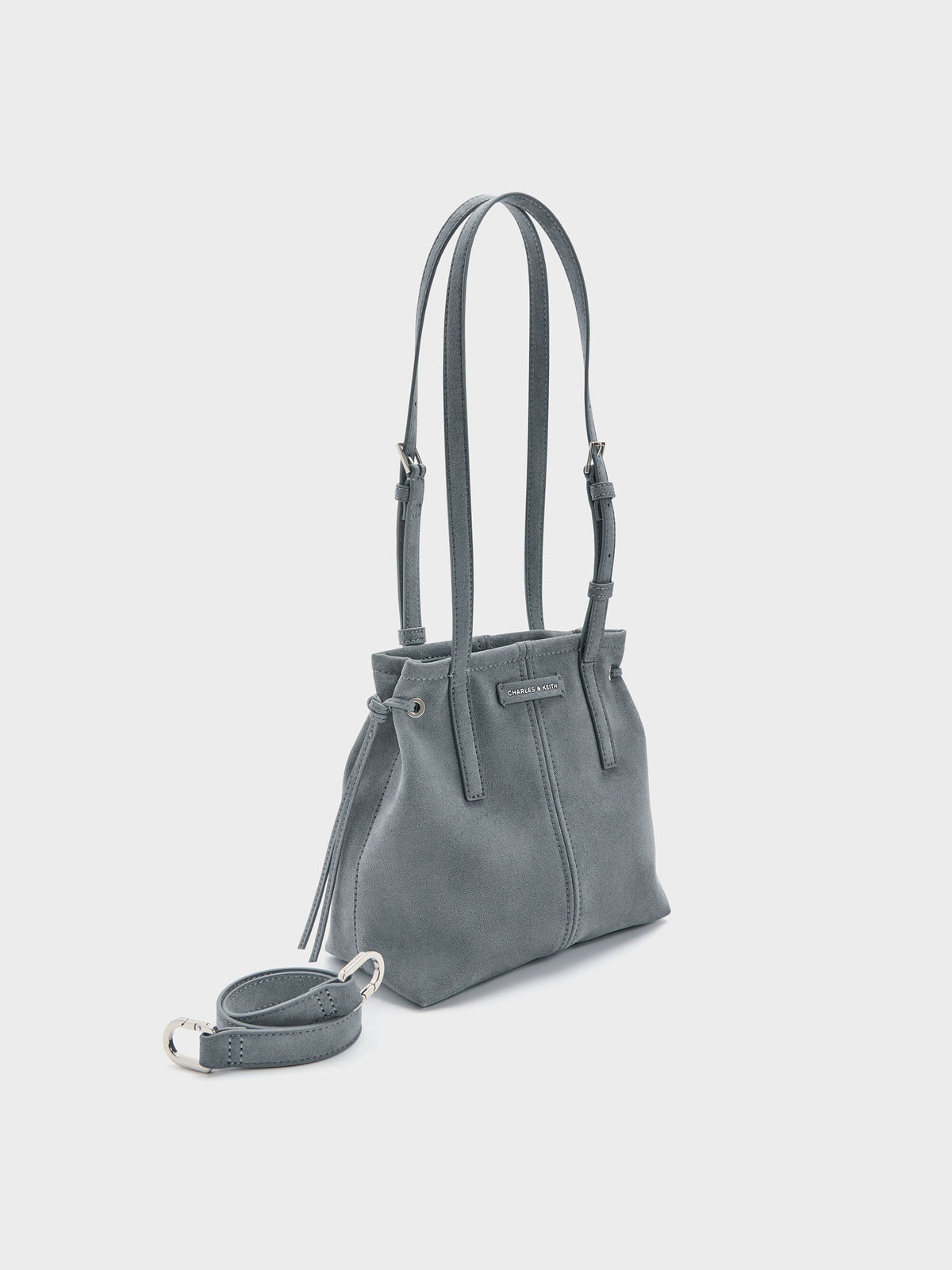 CHARLES & KEITH Smart Buy / Noane Elongated-Handle Tote Bag - Smoky Blue