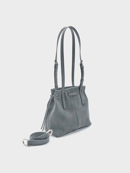 CHARLES & KEITH Smart Buy / Noane Elongated-Handle Tote Bag - Smoky Blue