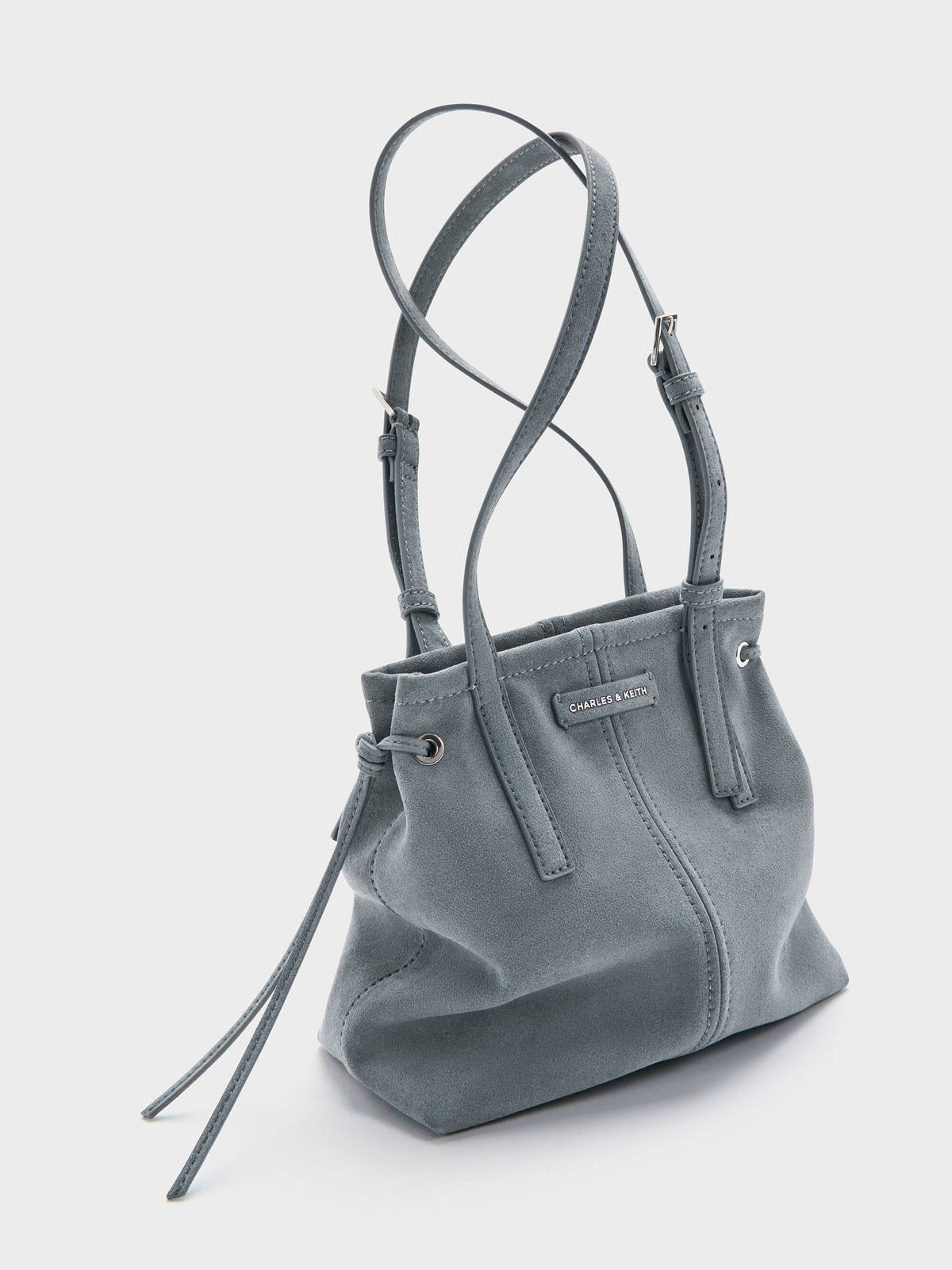 CHARLES & KEITH Smart Buy / Noane Elongated-Handle Tote Bag - Smoky Blue
