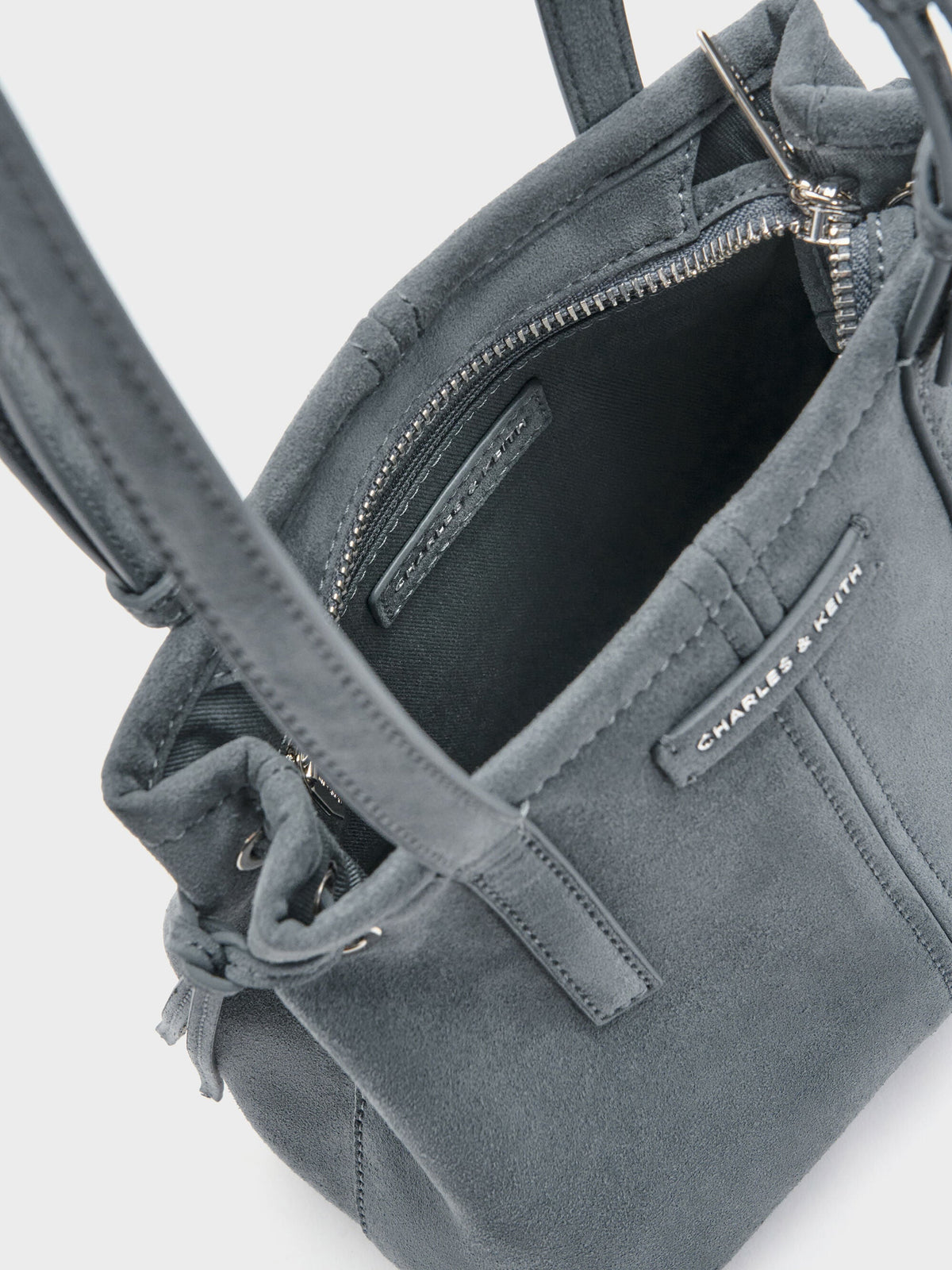 CHARLES & KEITH Smart Buy / Noane Elongated-Handle Tote Bag - Smoky Blue