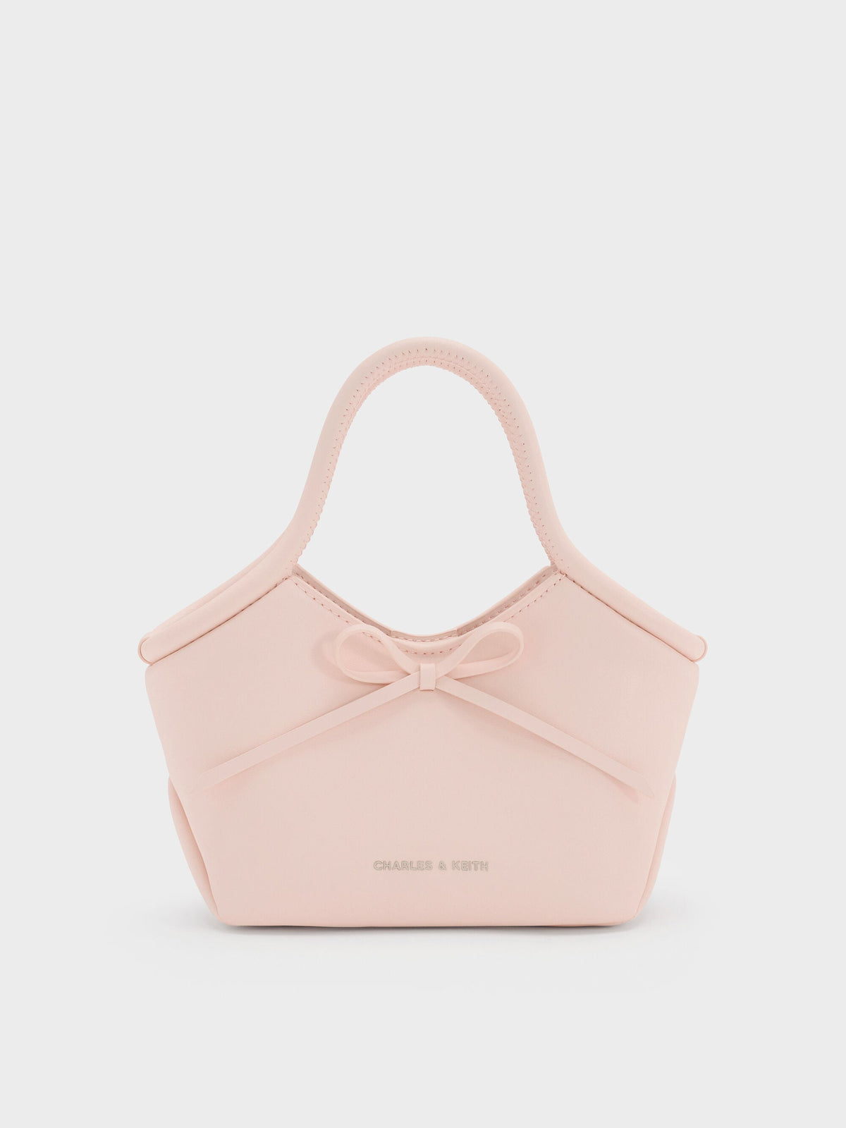 CHARLES & KEITH Essential / Hazel Bow Tubular Top Handle Bag - Soft Pink