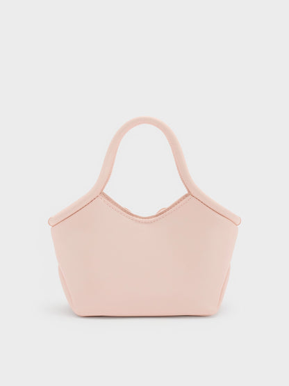 CHARLES & KEITH Essential / Hazel Bow Tubular Top Handle Bag - Soft Pink