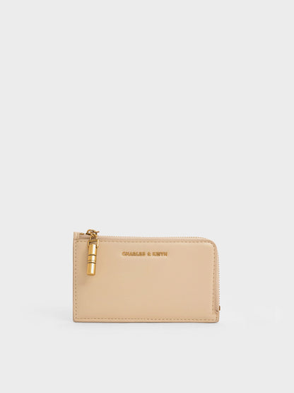 CHARLES & KEITH Exclusive / Cesia Zip-Around Card Holder - Sand Beige