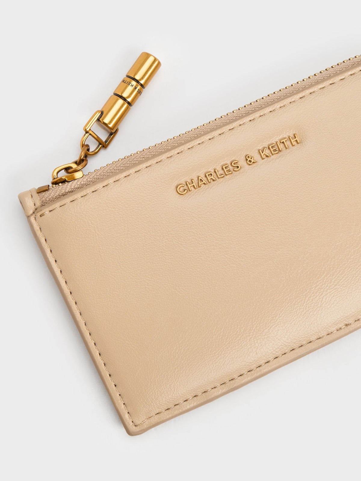 CHARLES & KEITH Exclusive / Cesia Zip-Around Card Holder - Sand Beige