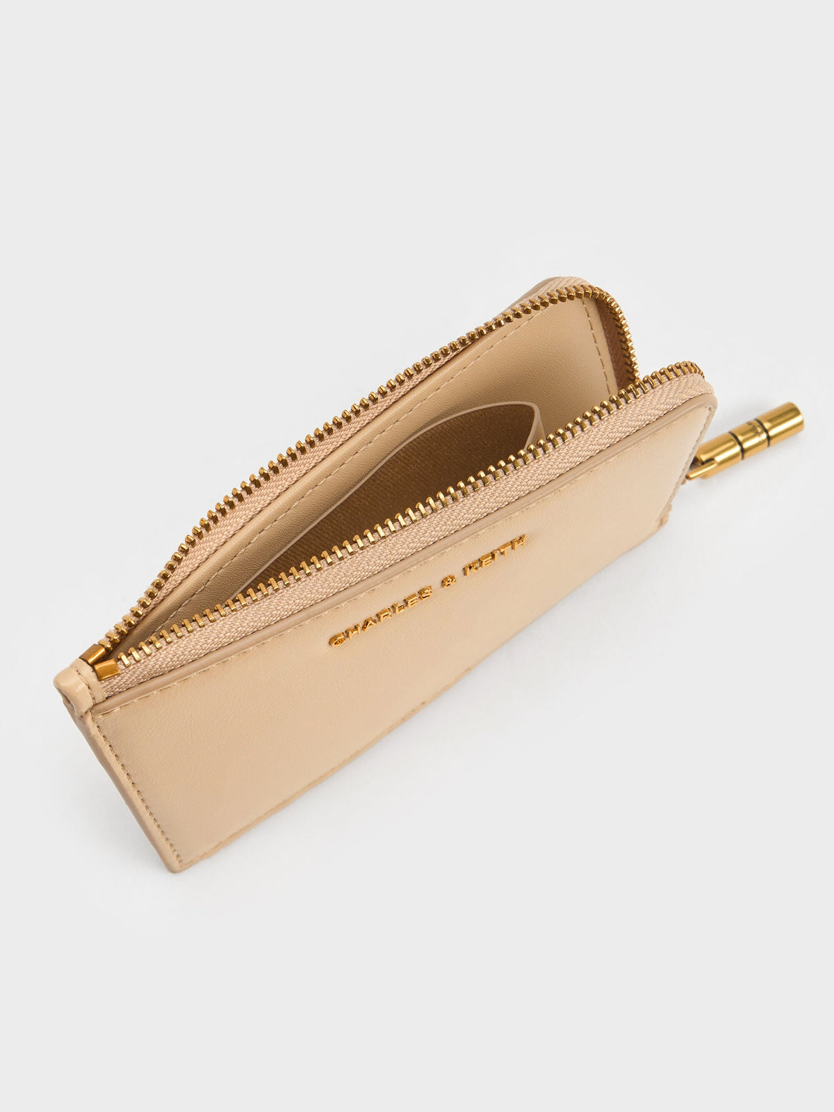 CHARLES & KEITH Exclusive / Cesia Zip-Around Card Holder - Sand Beige