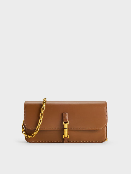 CHARLES & KEITH Discount / Cesia Wallet On Chain - Chocolate