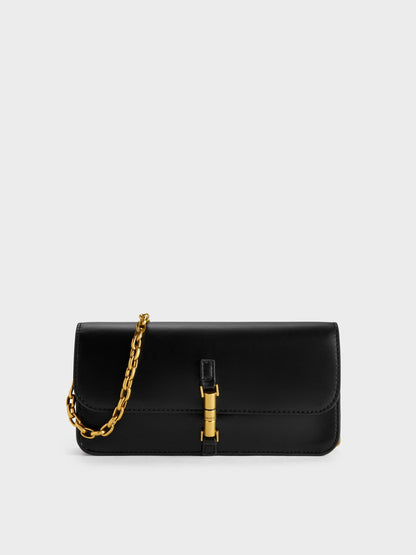 CHARLES & KEITH Quality / Cesia Wallet On Chain - Black