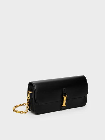 CHARLES & KEITH Quality / Cesia Wallet On Chain - Black