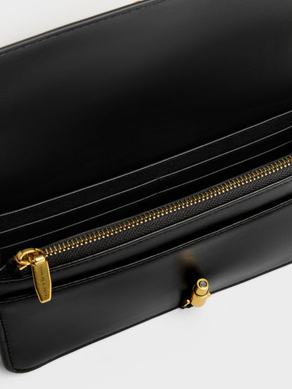 CHARLES & KEITH Quality / Cesia Wallet On Chain - Black