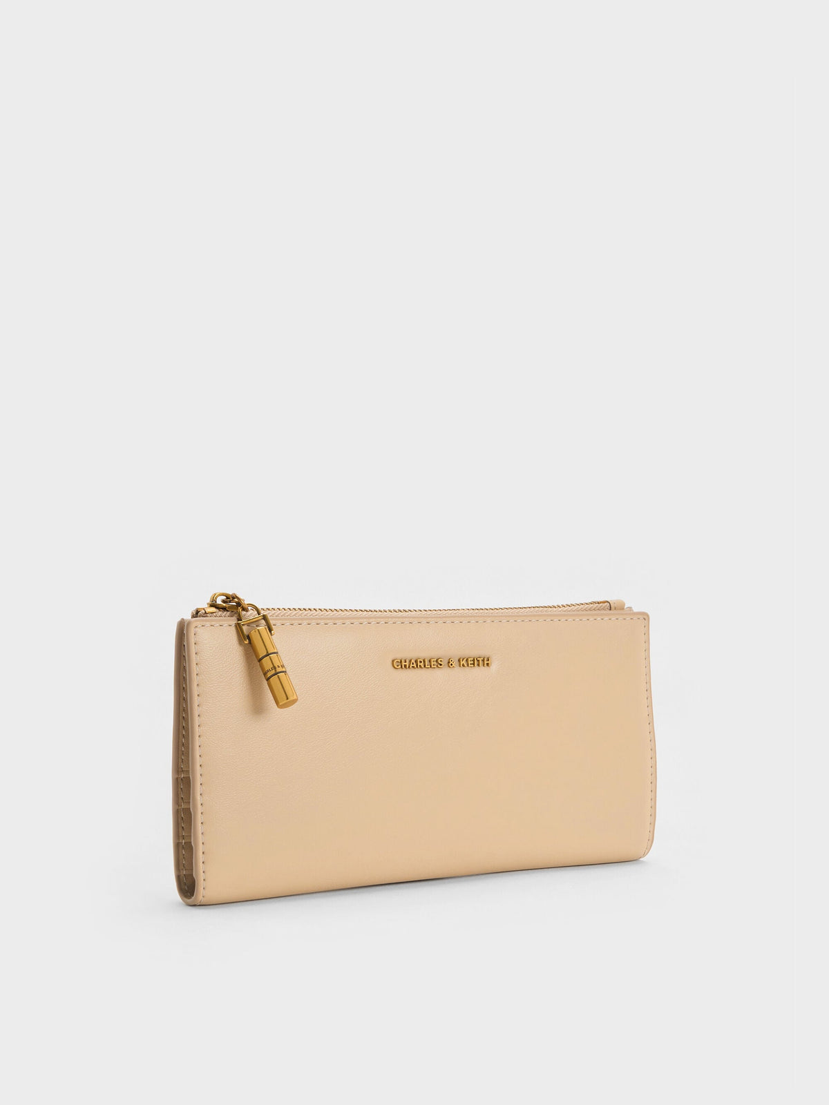 CHARLES & KEITH Customer Favorite / Cesia Top-Zip Long Wallet - Sand Beige