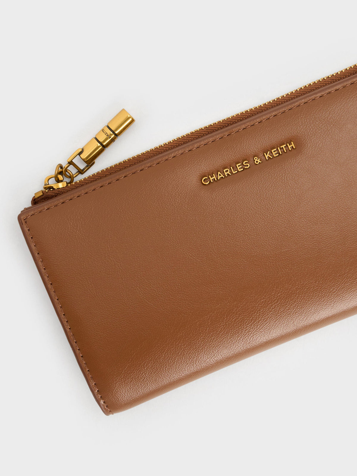 CHARLES & KEITH Value / Cesia Top-Zip Long Wallet - Chocolate