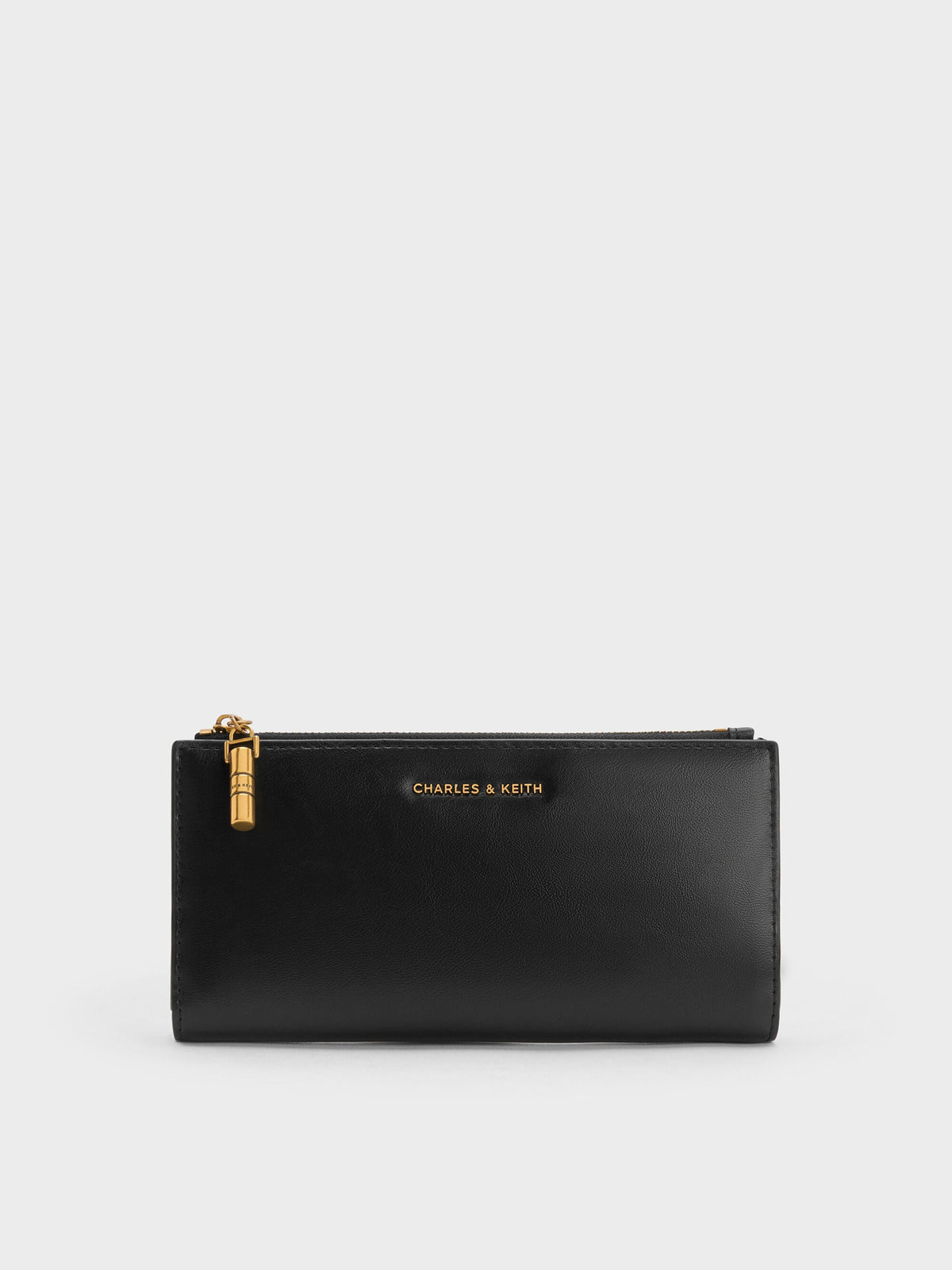 CHARLES & KEITH Classic / Cesia Top-Zip Long Wallet - Black