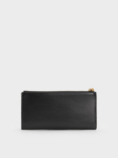 CHARLES & KEITH Classic / Cesia Top-Zip Long Wallet - Black
