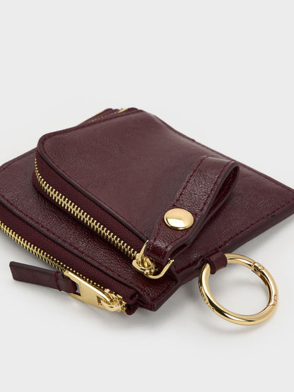 CHARLES & KEITH Premium / Vega Zip-Around Pouch - Wineberry Red