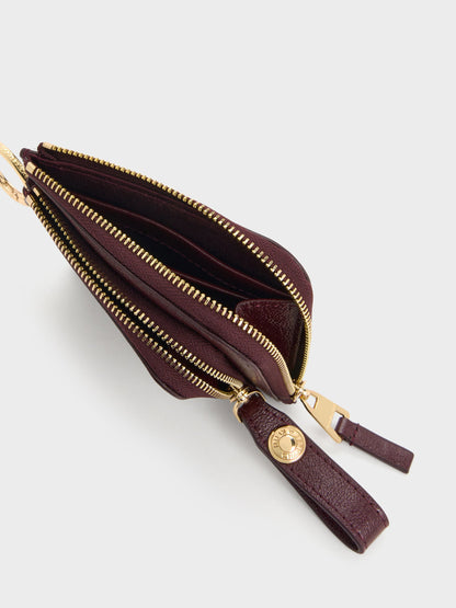 CHARLES & KEITH Premium / Vega Zip-Around Pouch - Wineberry Red