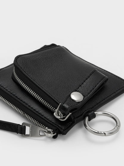 CHARLES & KEITH Essential / Vega Zip-Around Pouch - Noir