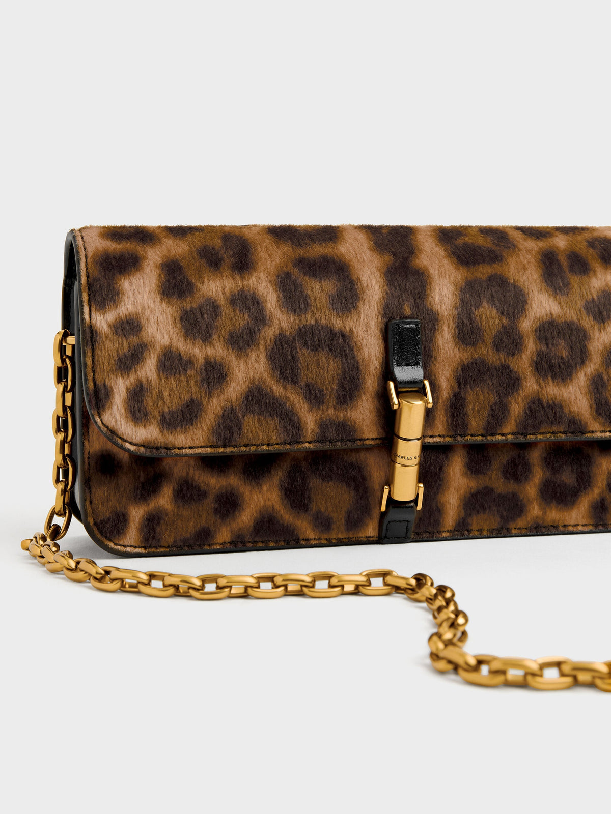 CHARLES & KEITH Smart Buy / Cesia Leopard-Print Wallet On Chain - Multi