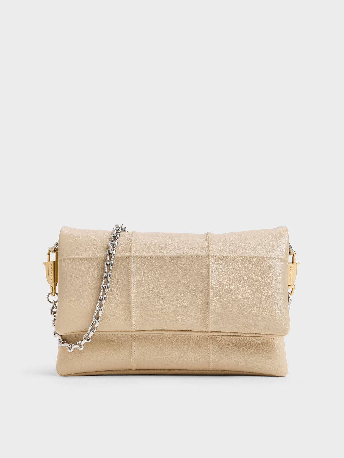 CHARLES & KEITH Best Price / Delfina Quilted Wallet On Chain - Sand Beige