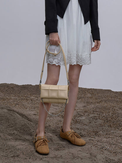 CHARLES & KEITH Best Price / Delfina Quilted Wallet On Chain - Sand Beige