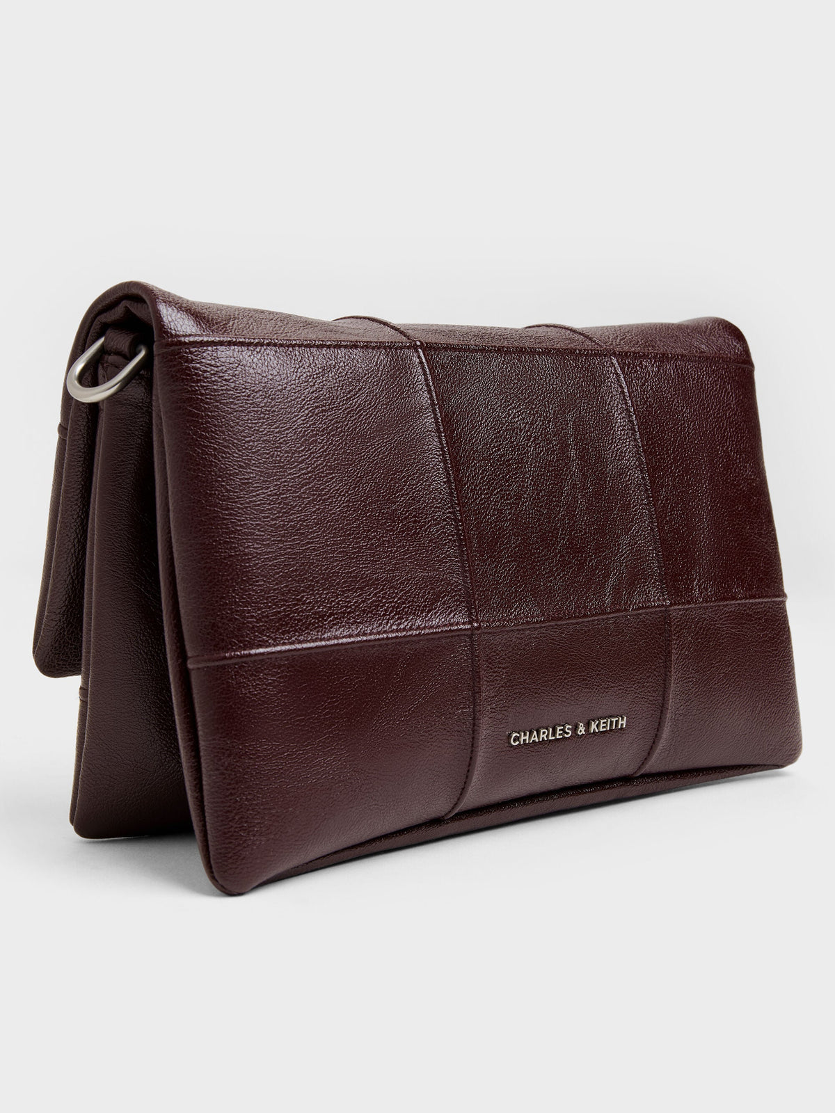 CHARLES & KEITH Discount / Delfina Quilted Wallet On Chain - Wineberry Red
