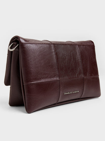 CHARLES & KEITH Discount / Delfina Quilted Wallet On Chain - Wineberry Red