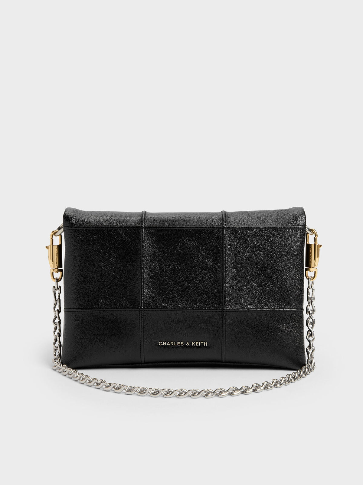 CHARLES & KEITH Everyday / Delfina Quilted Wallet On Chain - Black