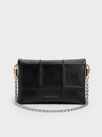 CHARLES & KEITH Everyday / Delfina Quilted Wallet On Chain - Black