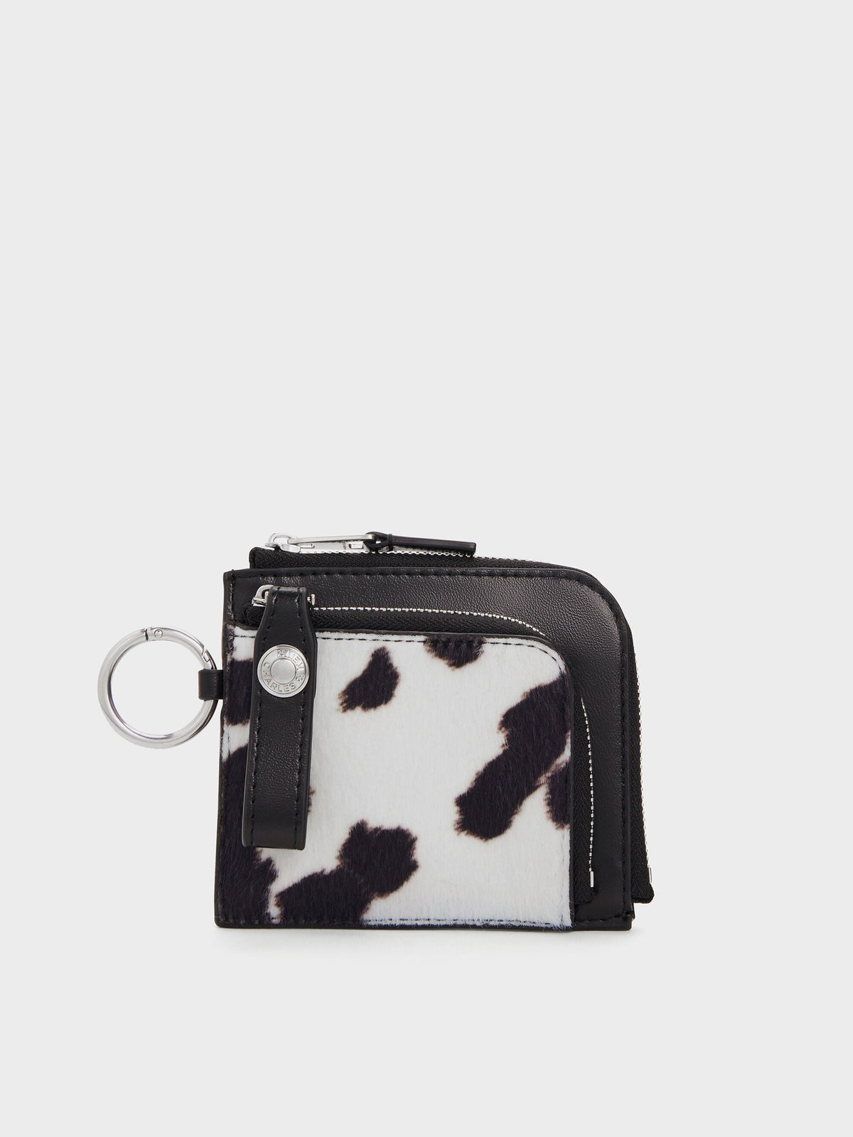 CHARLES & KEITH Signature / Vega Furry Cow-Print Zip-Around Pouch - Multi
