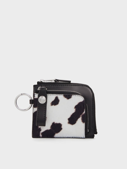 CHARLES & KEITH Signature / Vega Furry Cow-Print Zip-Around Pouch - Multi