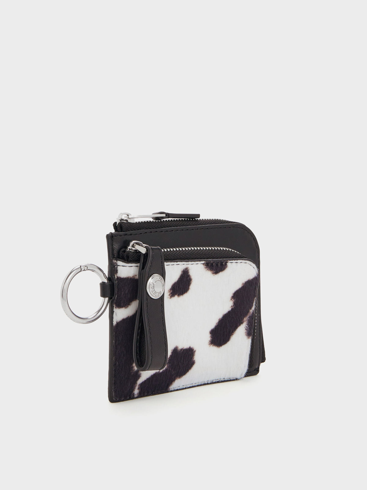 CHARLES & KEITH Signature / Vega Furry Cow-Print Zip-Around Pouch - Multi