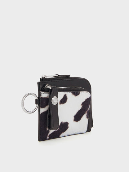 CHARLES & KEITH Signature / Vega Furry Cow-Print Zip-Around Pouch - Multi