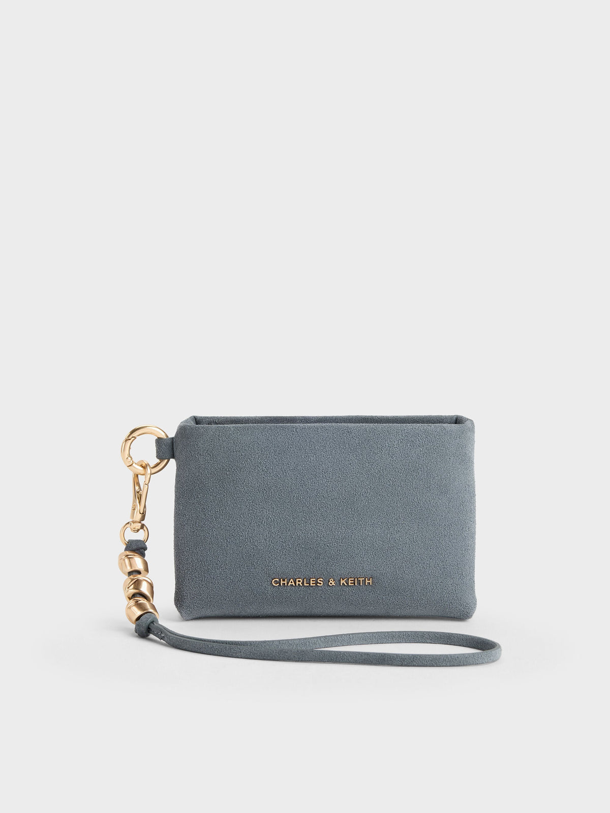 CHARLES & KEITH Top Pick / Zephyr Metallic-Accent Wristlet - Smoky Blue