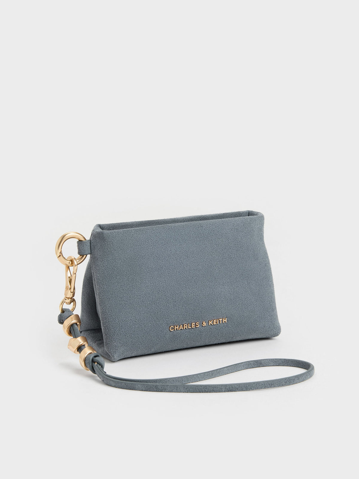 CHARLES & KEITH Top Pick / Zephyr Metallic-Accent Wristlet - Smoky Blue