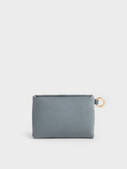 CHARLES & KEITH Top Pick / Zephyr Metallic-Accent Wristlet - Smoky Blue