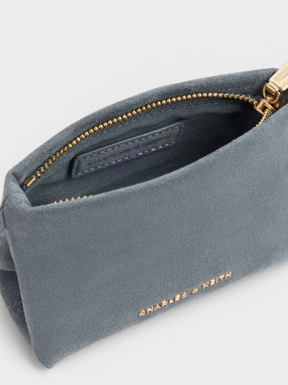CHARLES & KEITH Top Pick / Zephyr Metallic-Accent Wristlet - Smoky Blue