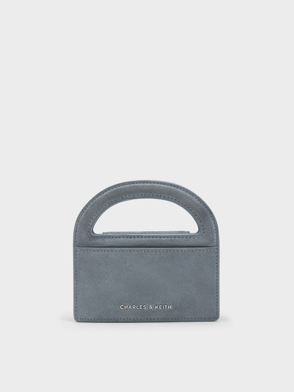 CHARLES & KEITH Essential / Reese Bow Top Handle Wristlet - Smoky Blue