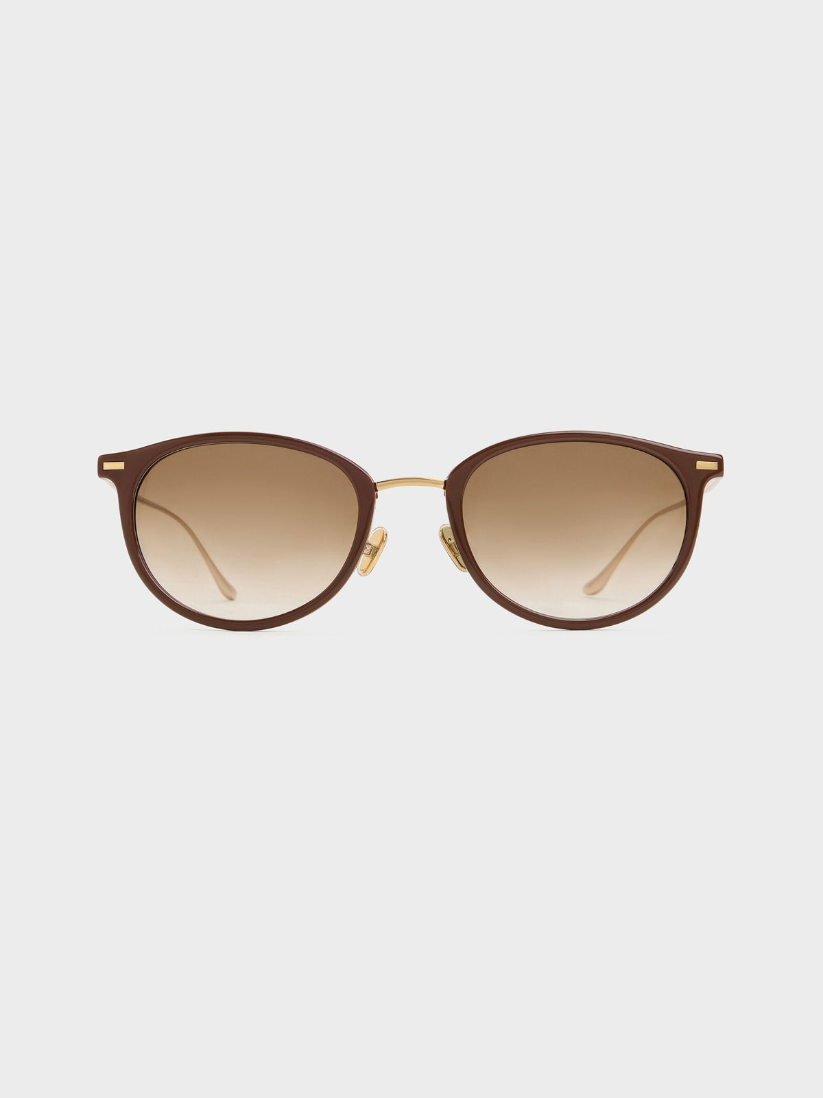 CHARLES & KEITH Recommended / Minnow Metal-Rim Round Sunglasses - Pecan Brown
