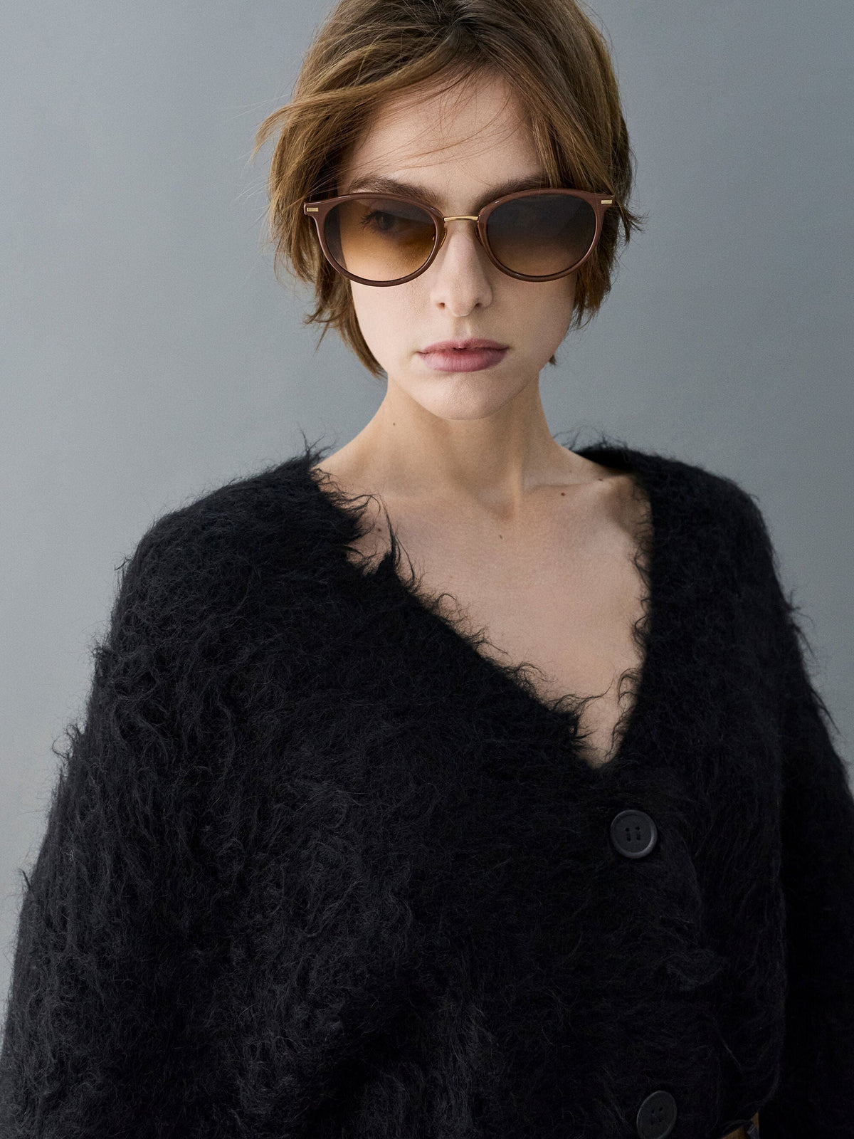 CHARLES & KEITH Recommended / Minnow Metal-Rim Round Sunglasses - Pecan Brown