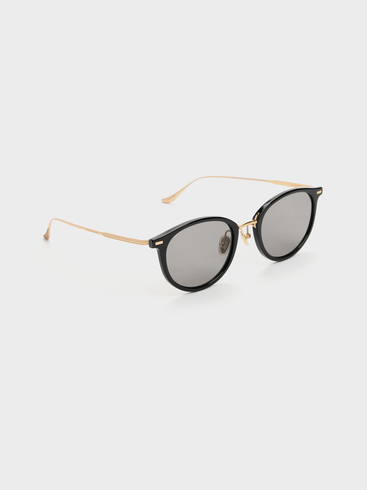 CHARLES & KEITH Classic / Minnow Metal-Rim Round Sunglasses - Black
