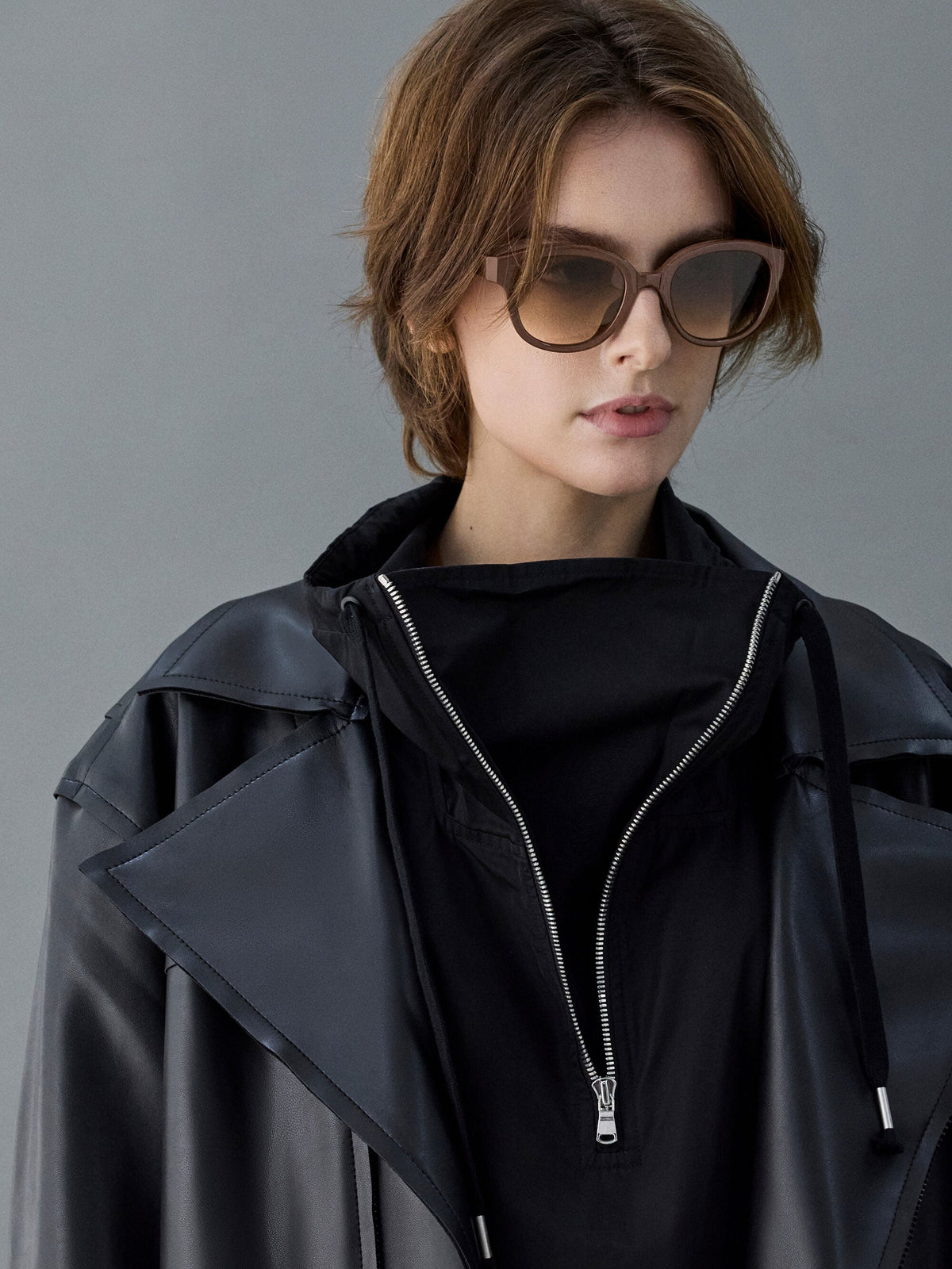 CHARLES & KEITH Smart Buy / Brea Round Sunglasses - Pecan Brown
