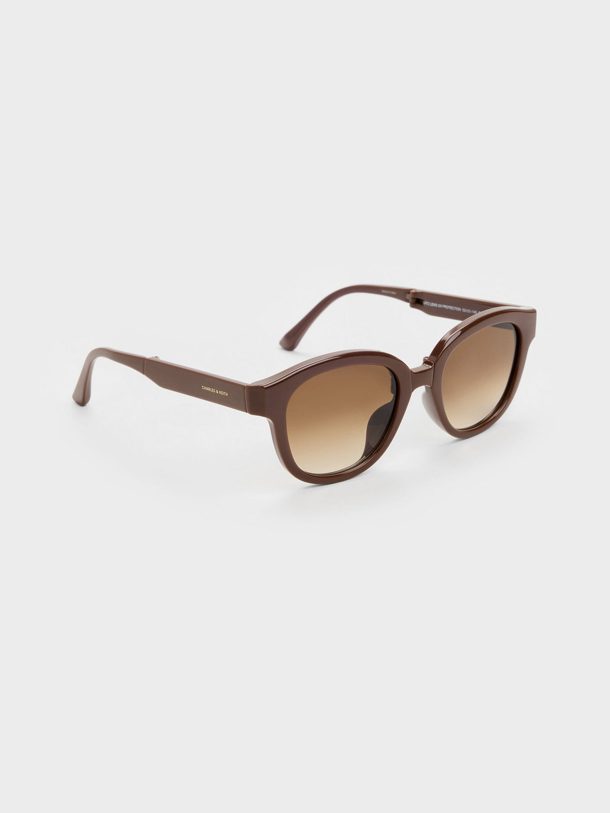 CHARLES & KEITH Smart Buy / Brea Round Sunglasses - Pecan Brown