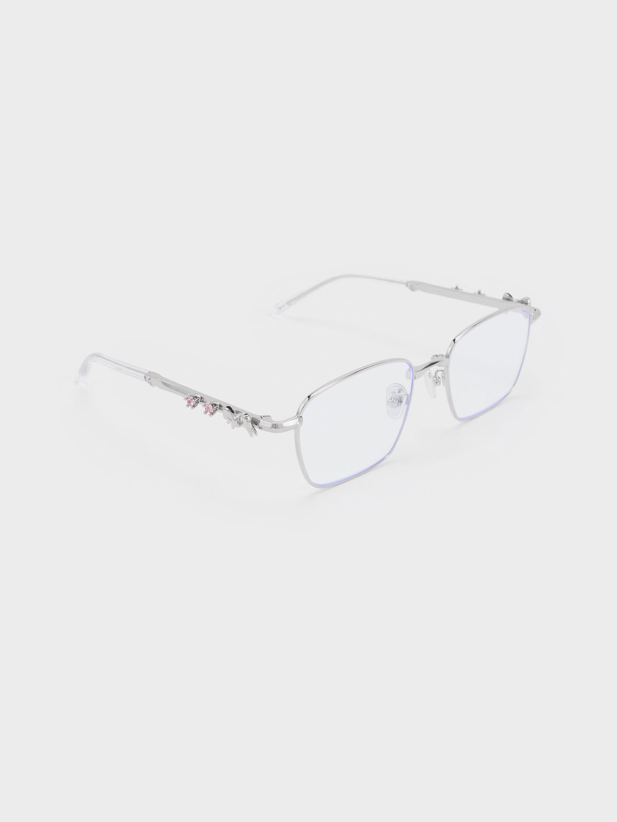 CHARLES & KEITH Value / Paige Clear Rectangular Sunglasses - Silver