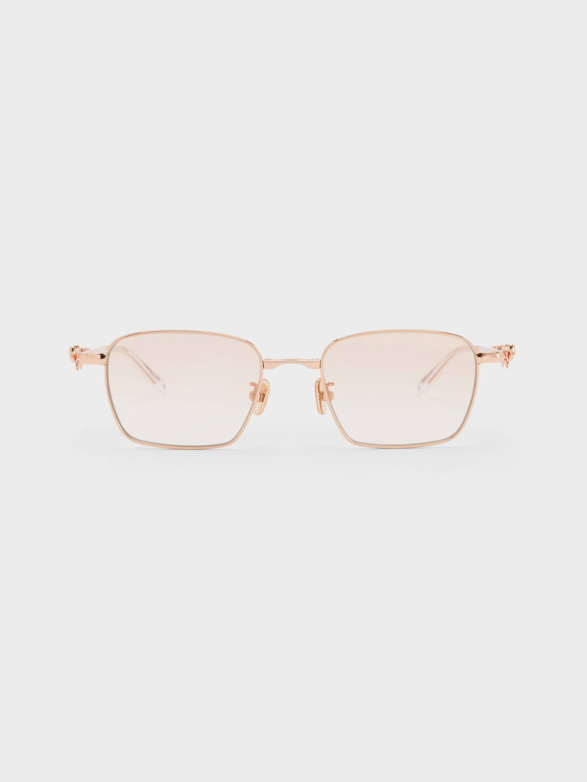 CHARLES & KEITH Trusted / Paige Rectangular Sunglasses - Rose Gold
