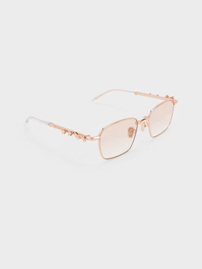 CHARLES & KEITH Trusted / Paige Rectangular Sunglasses - Rose Gold