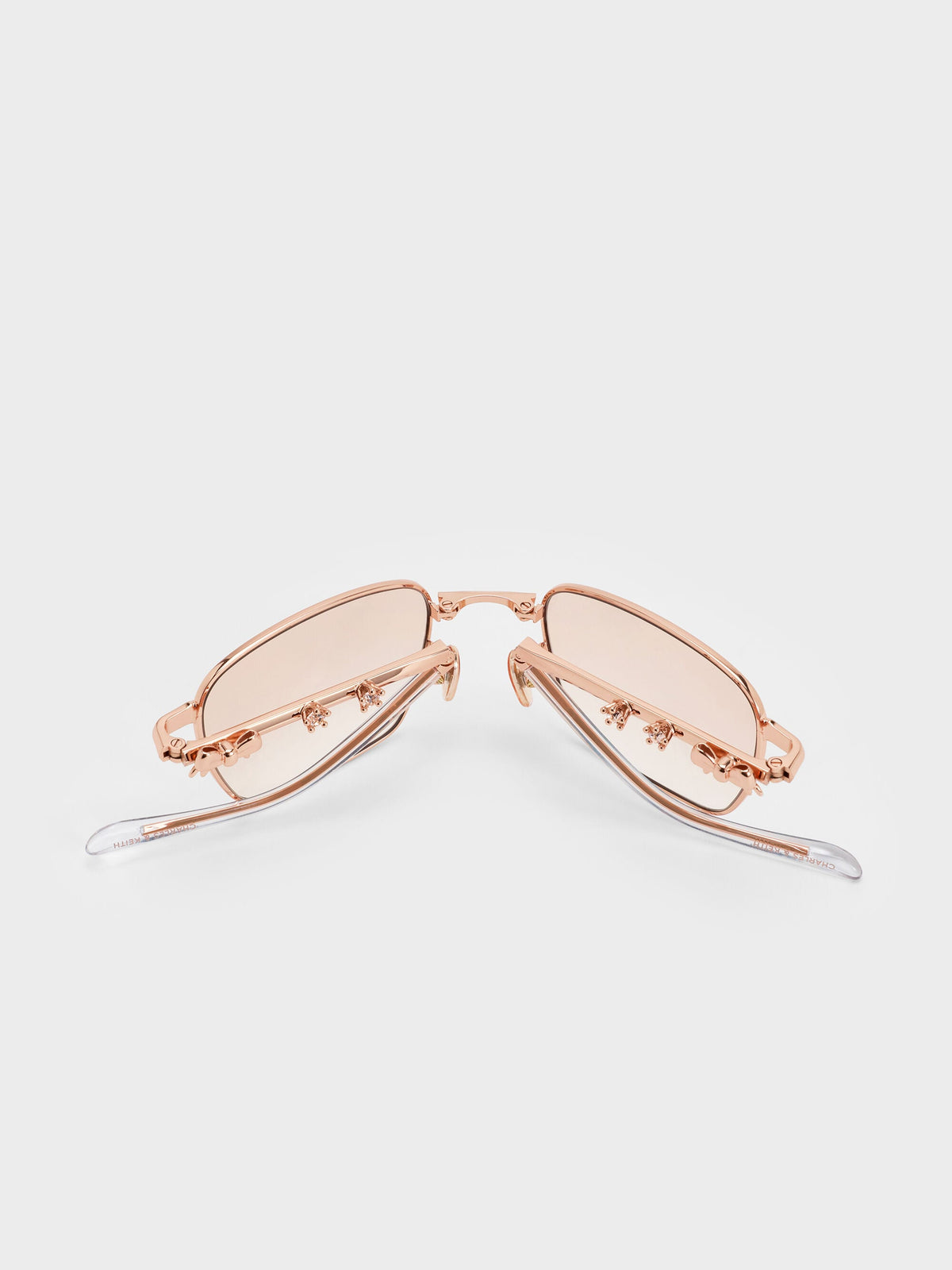 CHARLES & KEITH Trusted / Paige Rectangular Sunglasses - Rose Gold