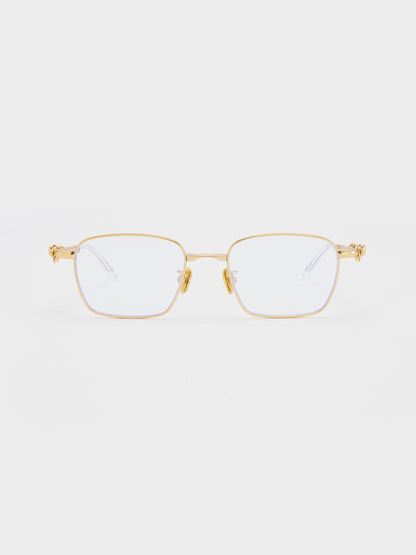 CHARLES & KEITH Deals / Paige Clear Rectangular Sunglasses - Brush Gold