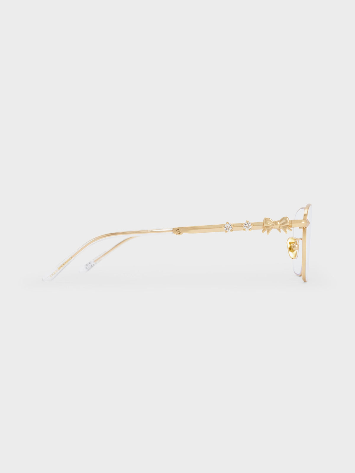 CHARLES & KEITH Deals / Paige Clear Rectangular Sunglasses - Brush Gold
