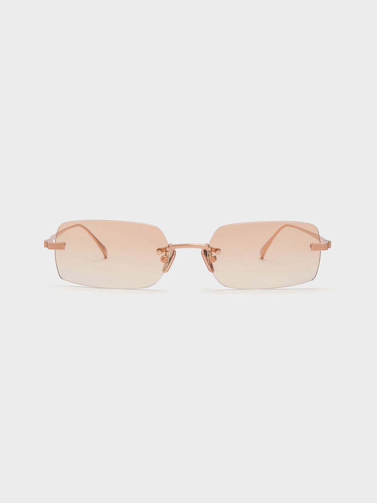 CHARLES & KEITH Discount / Easton Rimless Rectangular Sunglasses - Rose Gold